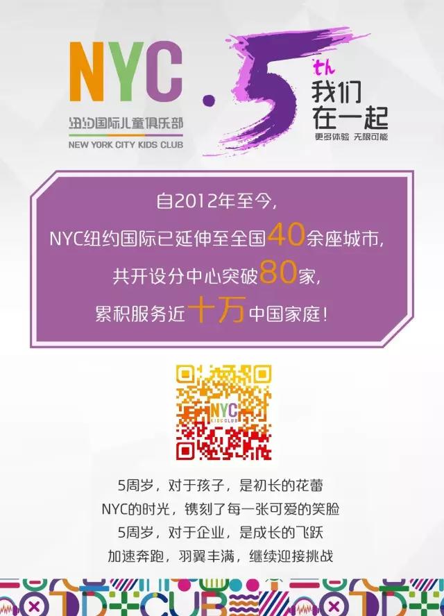 NYC纽约国际成都银泰城早教中心NYC五周年品牌大事记